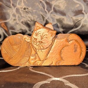 Artisan Wooden Cat